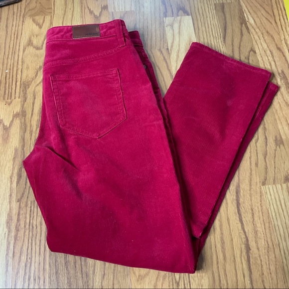 Lands’ End Mid Rise Straight Corduroy Pants Red 6 - Picture 1 of 11